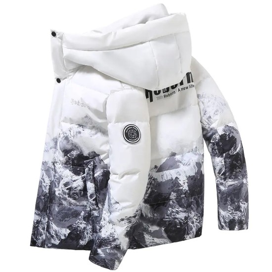 New Winter White Duck Down Men's and Women's Fashion Down Jackets Short Thickened Gradient