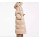 Winter Thickened 90 White Duck Down Over The Knee Length Hooded Zipper Puffer Padded Women's Down Coats