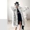  European and American Imitation Fur Coat Women's Medium Length No Belt Spotted Long Sleeve Leopard Print Long Fur Coat