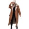New Fall Winter Clothing Long Turn Down Collar Faux Suede Trench Coat Solid Color Windbreaker Jacket