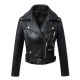  New Arrival Fashion Winter Black Faux Leather Jackets Turn Down Collar Zipper Basic Womens Jacket
