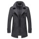 New Autumn Winter High Quality Solid Color Men's Wool-blended Overcoat Long Casual Double Collar Warm Coat For Men